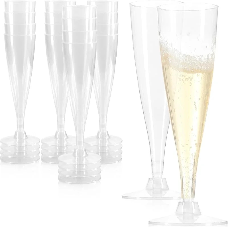 Visita la tienda de com-four com-four® 16x Copas de champán reutilizables, Copas de champán de plástico — Vino y mesa festiva