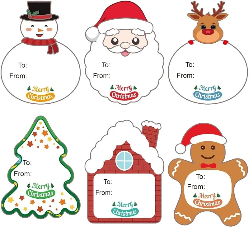 GTYARYUA Pegatinas para Regalos Navidad, 120 PCS Hojas Etiquetas Adhesivas Navidad, Pegatinas Regalos Navideño, Etiquetas Adhesivas de Nombr, para Embalaje de Eegalos Navideños y Tarjetas de Felicitación (A) — Envoltorio regalo