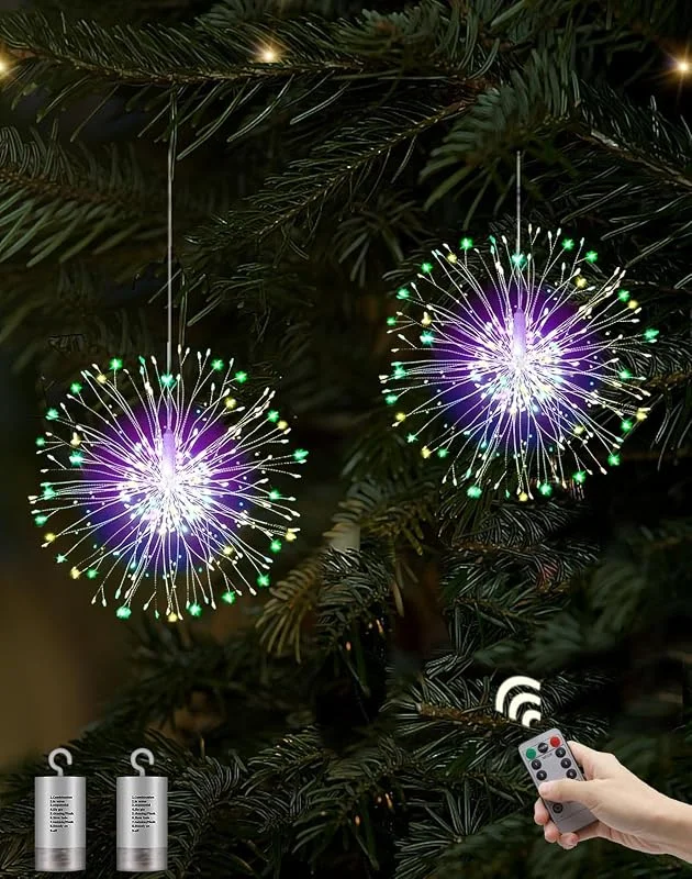 Joysing 2 luces navideñas con 180 luces LED de fuegos artificiales — Luces Navidad