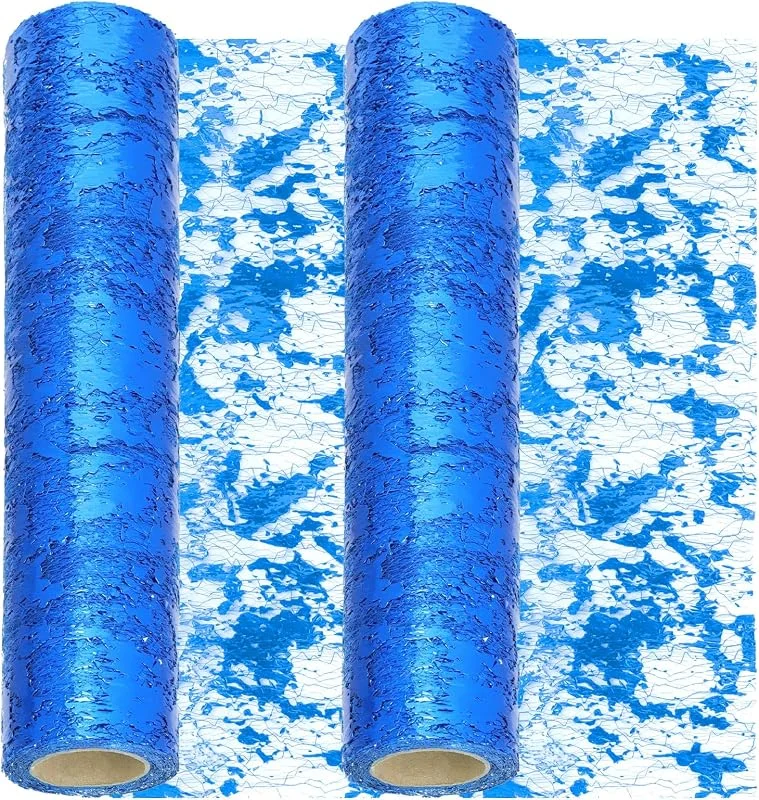 Swpeet 2 caminos de mesa de lentejuelas azules reales de 11 x 108 pulgadas, rollos de decoración de malla fina metálica con purpurina, malla fina metálica con purpurina, centros de mesa para fiestas — Hogar y cocina