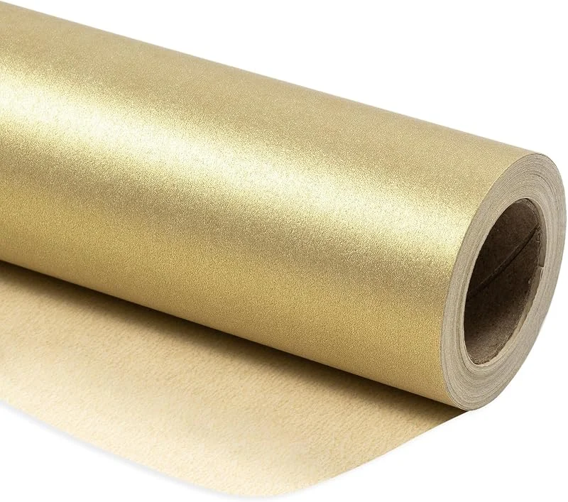 Visita la tienda de RUSPEPA RUSPEPA Papel de regalo dorado mate - 43, 2 cm x 10 m - Color liso perlado - Papel brillante perfecto para bodas, cumpleaños, Navidad y baby showers — Envoltorio regalo