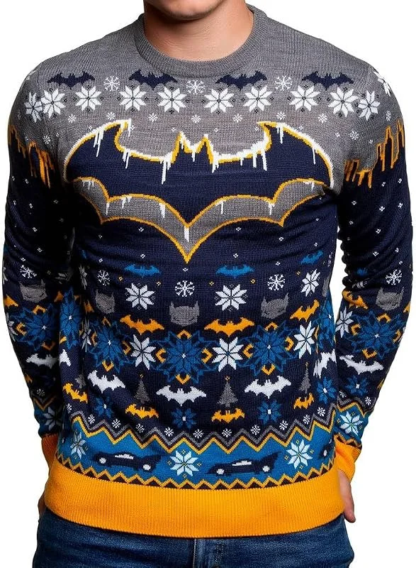 Merchoid Batman Jersey de Navidad para hombres o mujeres – Suéter feo regalo — Ropa Navidad