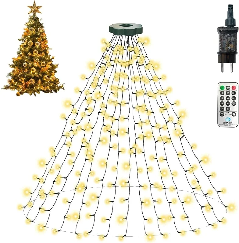 TEINNGO Luces Árbol de Navidad 400 LED 16×2 m con Mando a Distancia, 8 Modos, Temporizador y Función Memoria, Luces LED Regulables para Decoración Navideña — Luces Navidad