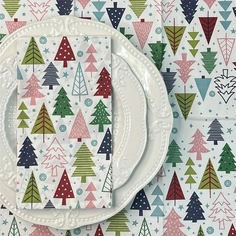 16 servilletas de Navidad para invitados, diseño de árbol de Navidad, desechables, para el hogar, cocina, restaurante, decoración de vajilla — Adviento y mesa