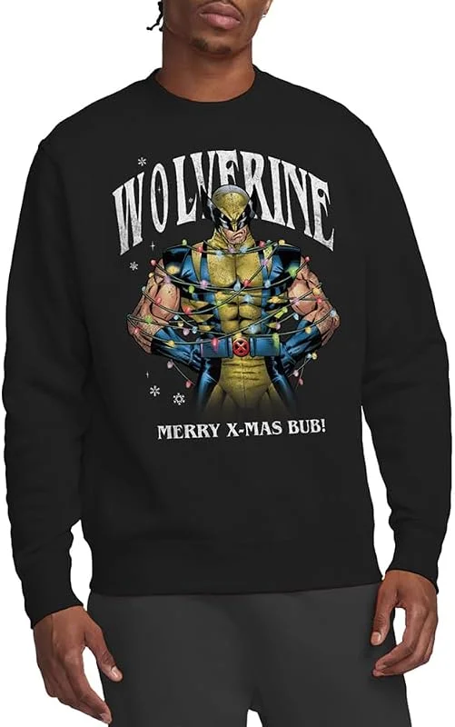Visita la tienda de Marvel Marvel Wolverine Merry Xmas Bub! Unisex Sweatshirt, Black Sudadera Unisex Adulto (Pack de 1) — Ropa Navidad