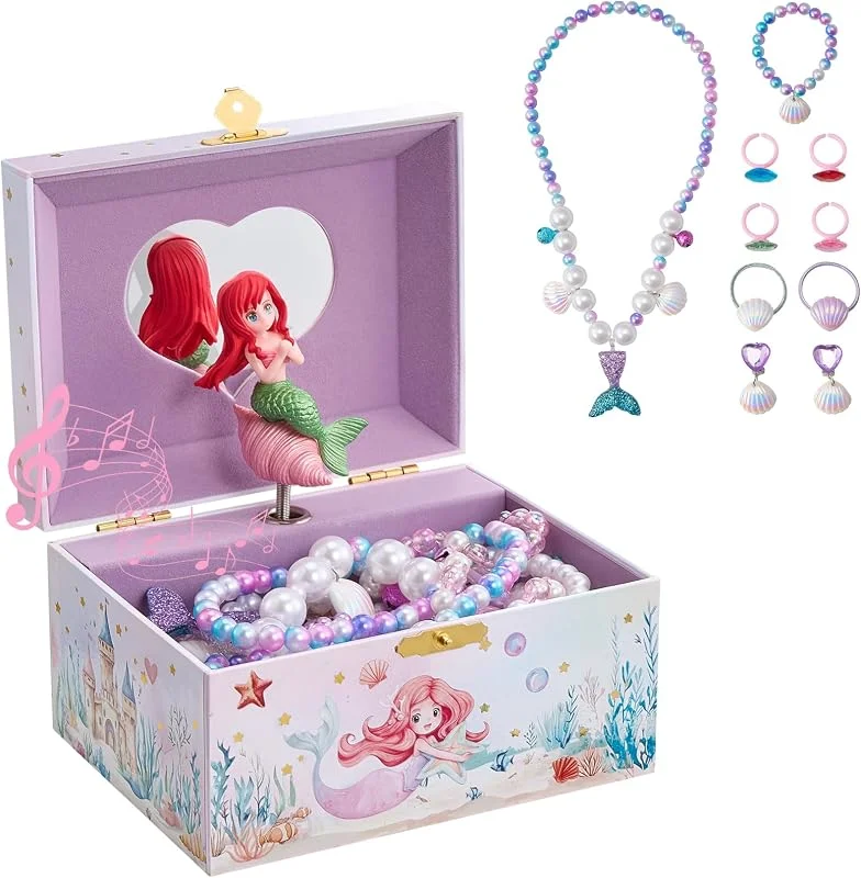 Visita la tienda de ProCase ProCase Caja Musical Niña con Muñeca Sirena Giratoria (con Joyas) — Envoltorio regalo