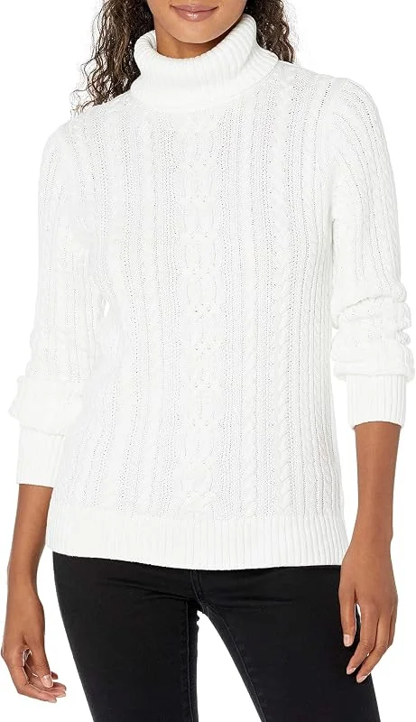 Visita la tienda de Amazon Essentials Amazon Essentials Mujer Jersey de Cuello Vuelto y Punto Cable de Tipo Pescador (Disponible en Tallas Grandes) — Ropa Navidad