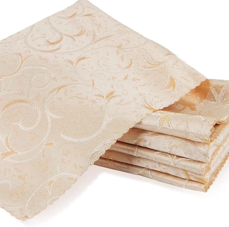 FainFun Servilletas de Tela Doradas para Mesa, FainFun Juego de 6 Servilletas de Mesa de Tela, Servilletas de Tela Navidad, 48 x 48cm, Cuadradas, para Fiestas en Interiores y Exteriores y Uso Diario — Hogar y cocina