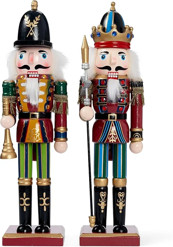 Visita la tienda de THE TWIDDLERS The TWIDDLERS 2 Figuras Grandes de Madera de Cascanueces de Navidad, 30 cm, decoración clásica de Navidad — Decoracion Navidad