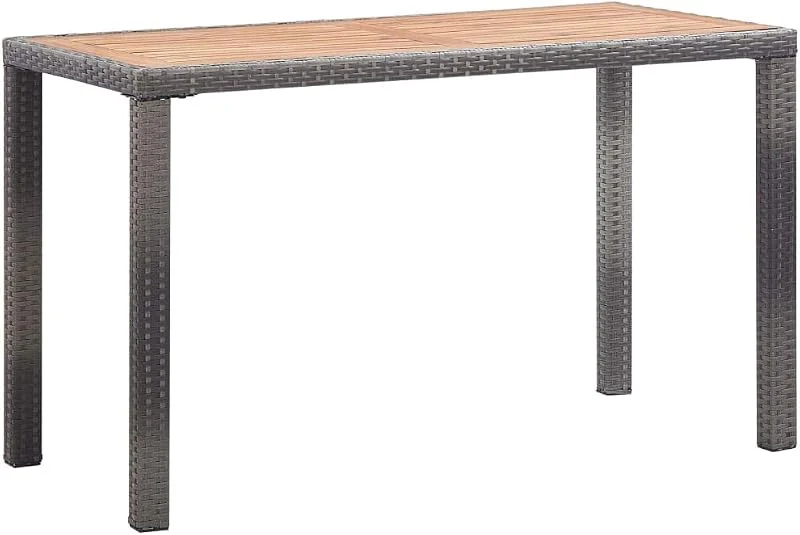 Visita la tienda de vidaXL vidaXL Mesa de Jardín Muebles Mesita Auxiliar Decoración Exterior Terraza Afuera al Aire Libre Patio Parque Ratán Sintético Gris y Marrón Madera Maciza Acacia — Decoracion Navidad