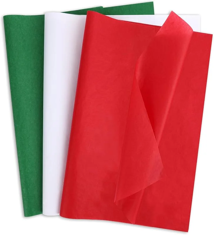 SANNIX 100 hojas de papel de seda de Navidad, papel de seda rojo, verde y blanco para bolsas de regalo de Navidad, envolver manualidades, vacaciones, decoración de fiesta de Navidad, 19.7 x 13.8 — Envoltorio regalo