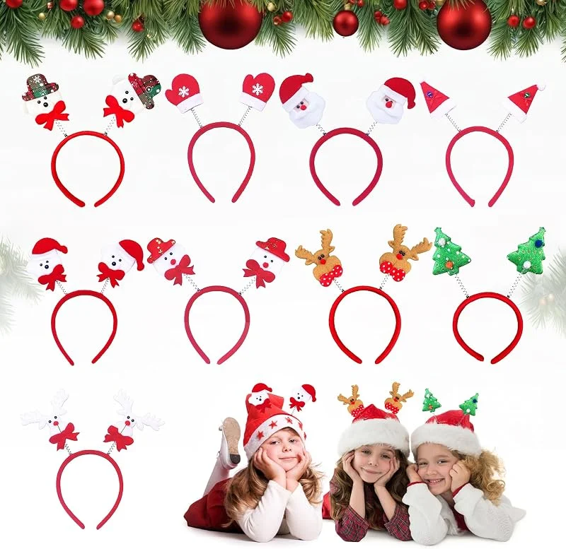 YOOSI 9 Piezas de Diademas Navideñas, Suministros de Fiesta de Navidad, diadema navidad, para Mujeres, Hombres Decoración De Navidad, Fiesta De Navidad Para Adultos Y Niños — Ropa Navidad