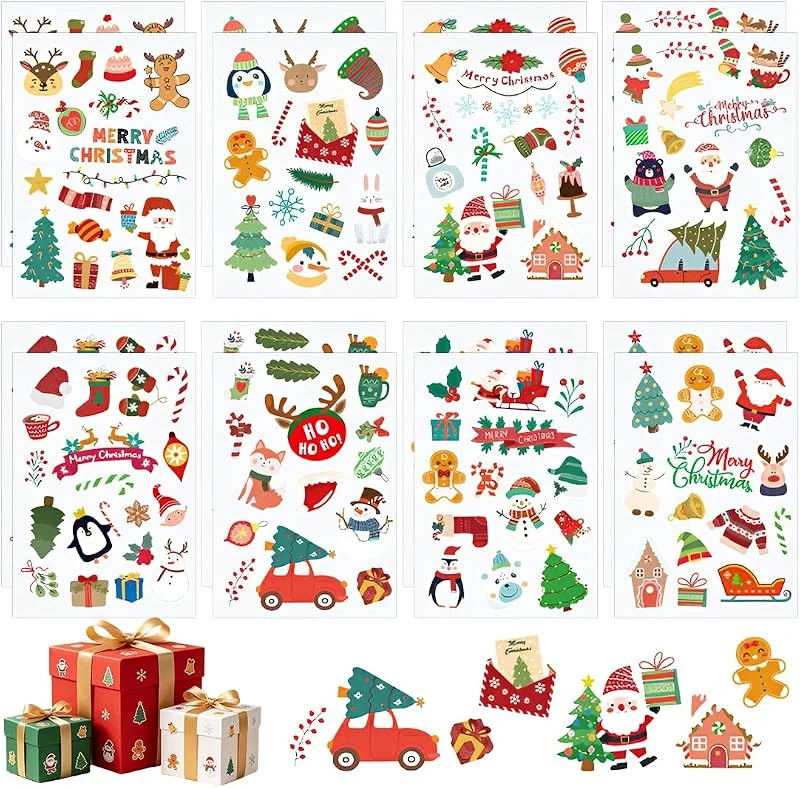 FCPEAG 16 Pegatinas Navidad Noel Stickers Etiquetas Adhesivas — Envoltorio regalo
