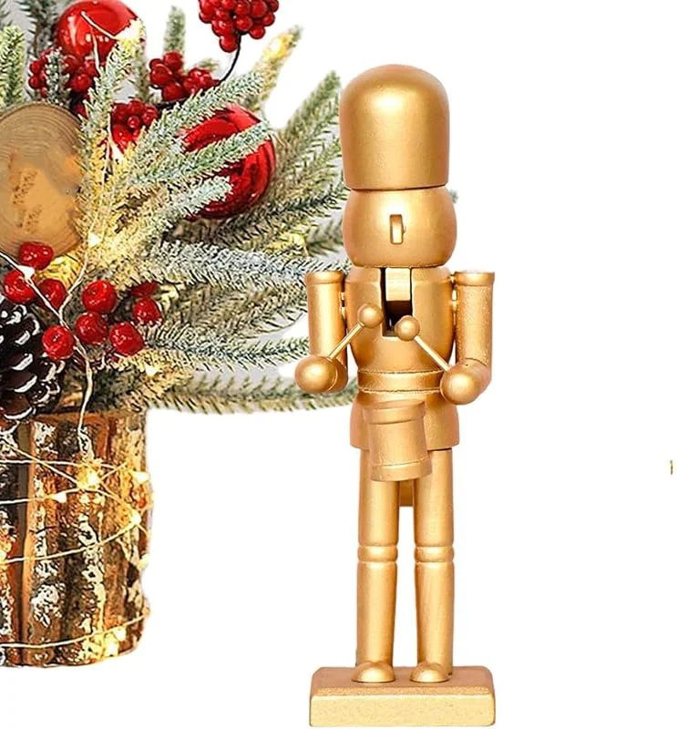 Genérico Cascanueces de Navidad Decoración Adornos festivos en madera color dorado — Decoracion Navidad
