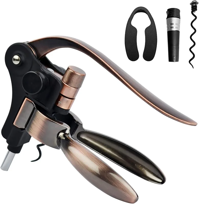 Visita la tienda de Yosamy Sacacorchos de vino, Sacacorchos profesional, abrebotellas de vino, palanca manual manual, sacacorchos con bomba de palanca ergonómica, espiral, estilo conejo — Vino y mesa festiva