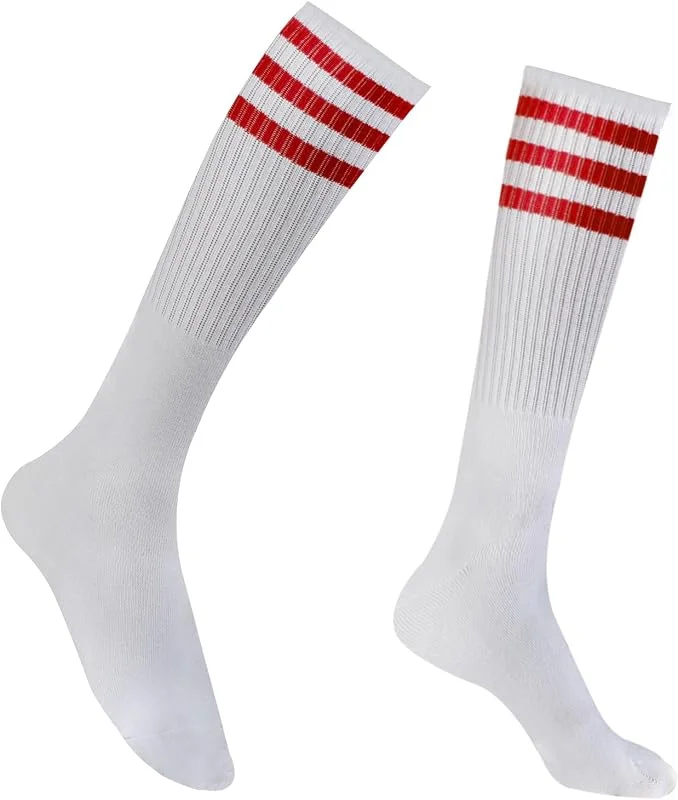 SycloPak Calcetines Deporte Mujer, Calcetines Altos Mujer, Calcetines Largos Mujer, Calcetines Largos, Calcetines Blancos Altos, Calcetines Rayas, Calcetines Blancos Niña, Calcetines Altos Niña Niño, Knee High Sock — Ropa Navidad