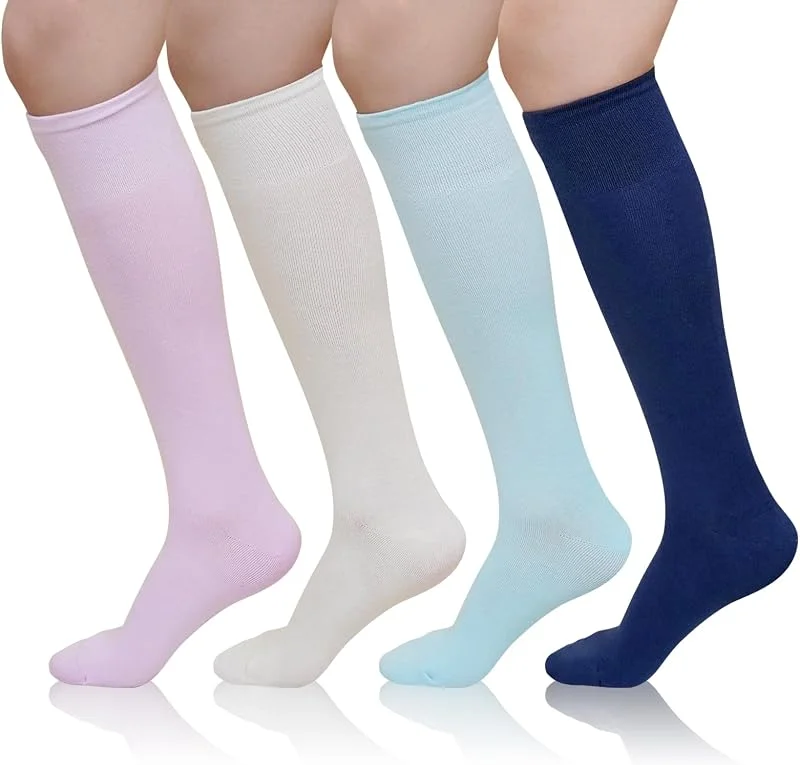 Visita la tienda de LOFIR LOFIR Calcetines Hasta la Rodilla Mujer: Medias Largos Invierno en Algodón Peinado Sin Goma Sin Costuras Confort Suaves y Transpirables para Falda Corta 4 Pares 35-46 — Ropa Navidad