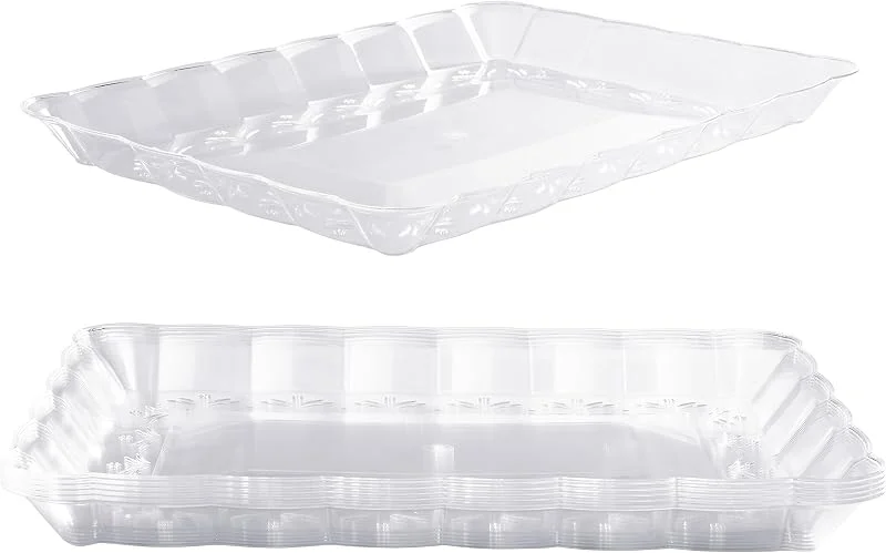 Visita la tienda de MATANA MATANA 6 Bandejas Grandes Rectangulares de Plástico para Aperitivos - Transparente, 32x24cm - Buffets, Bodas, Cumpleaños, Navidad, Fiestas - Resistentes y Reutilizables — Hogar y cocina