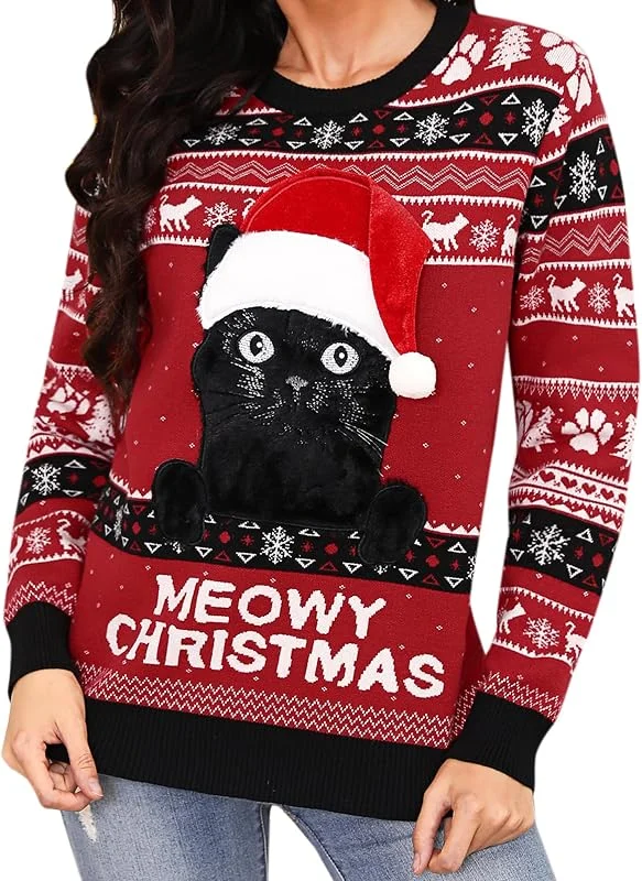 Visita la tienda de Jezonga Jersey Mujer Ropa de punto Invierno Cálido Manga larga — Ropa Navidad
