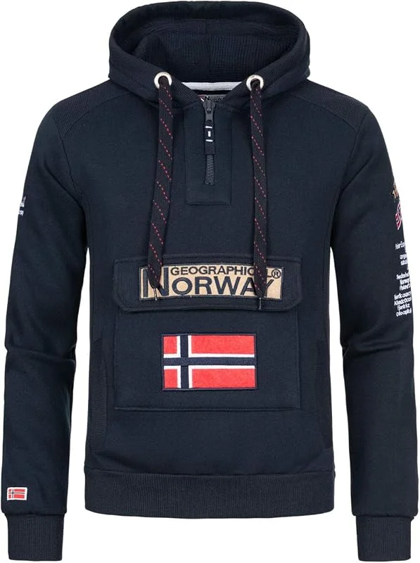 Visita la tienda de Geographical Norway Geographical Norway Gymclass Men - Sudadera Hombre con Capucha Bolsillo Canguro para Hombres - Jersey Sudaderas Manga Larga - Ropa para Hombre Primavera Verano Otoño Invierno — Ropa Navidad