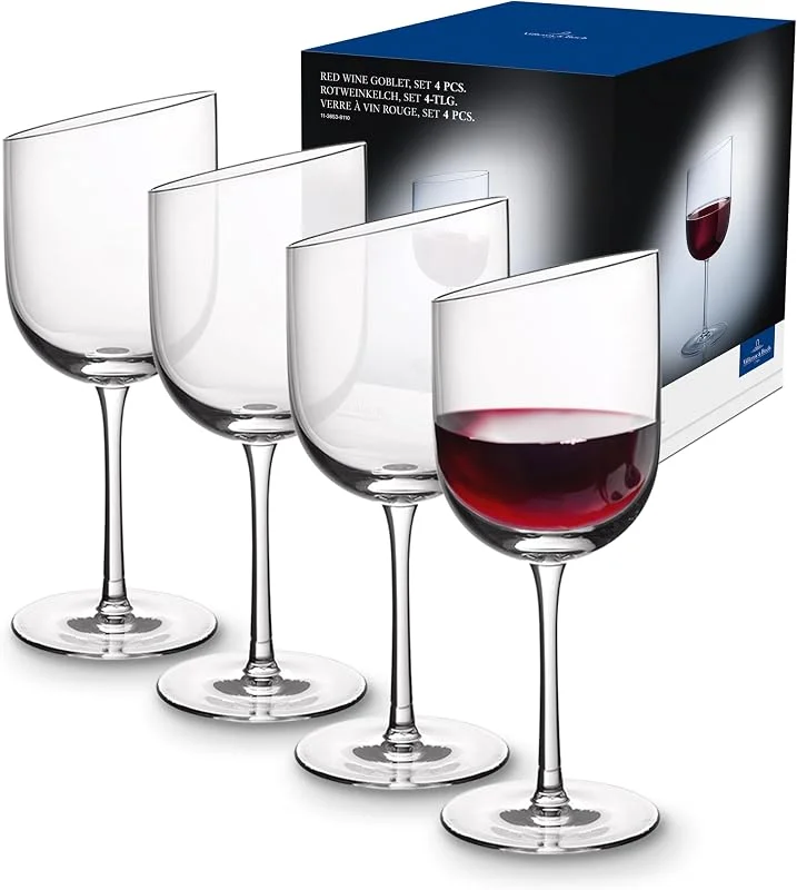 Villeroy & Boch – Newmoon Copa Vino Tinto Juego De 4 Claro, Apto Para Lavavajillas, Juego Copas De Vino, Set Copas Para Vino, Copas Vino Tinto Cristal Grandes, Vidrio De Cristal — Vino y mesa festiva
