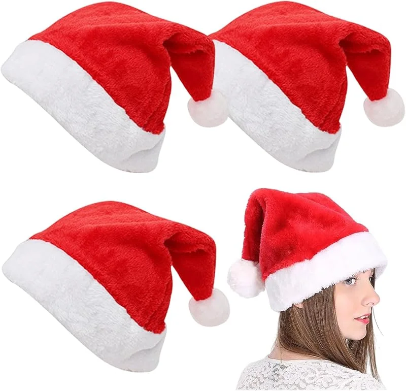 tintoke Gorro de Navidad para adultos, gorro de Papá Noel, gorro de Papá Noel, gorro de Papá Noel, adecuado para hombres y mujeres, fiestas de Navidad, etc. — Ropa Navidad