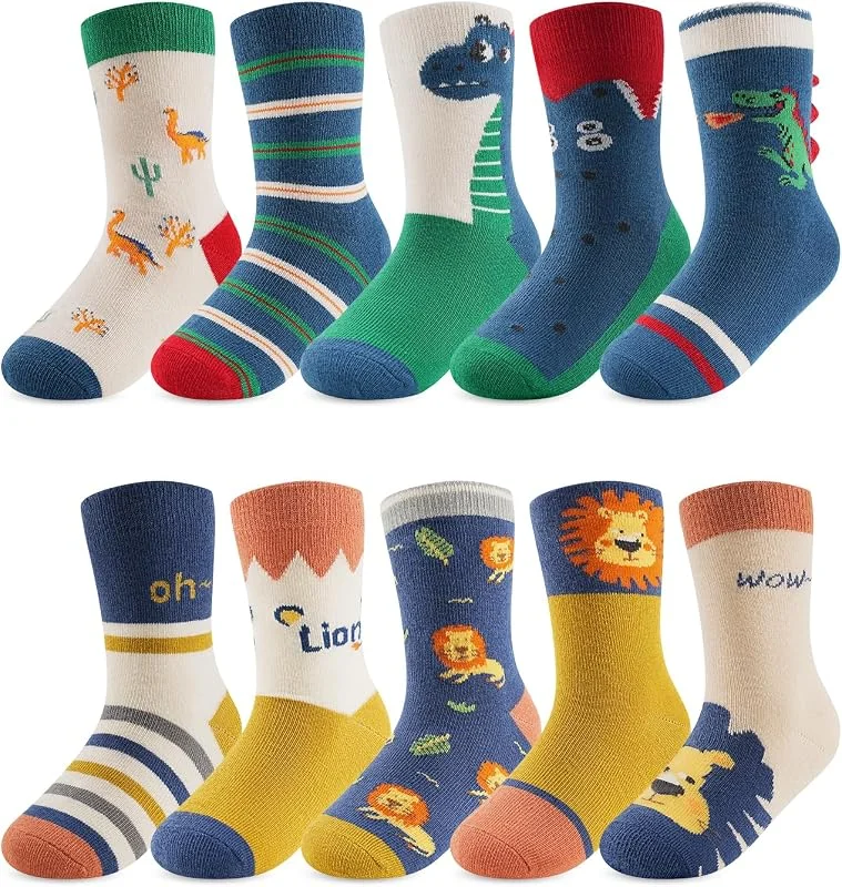 Visita la tienda de Kyopp Kyopp 10 Pares De Calcetines Para Niños y Niñas Calcetines Clásicos Divertidos de Algodón Calcetines Altos para Invierno y Verano — Decoracion Navidad