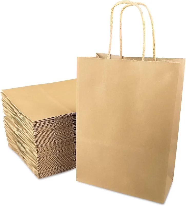 Avesteir 40 Piezas Bolsas Papel Kraft 16x22x8 cm, Bolsas de Papel Pequeñas con Asas, Bolsa Kraft de Chuches Marrón para Embalaje de Regalo, Fiestas de Cumpleaños, Compras, Bodas, Navidad, 1.0 unidad — Envoltorio regalo