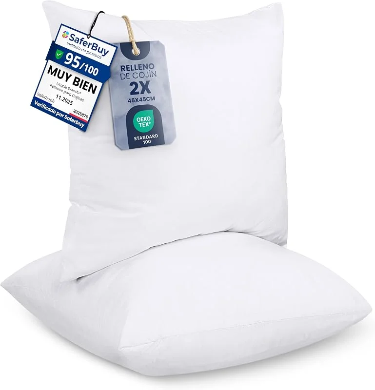 Visita la tienda de Utopia Bedding Utopia Bedding Relleno Cojín 45x45 cm Pack de 2 para Cojines cama Sofá — Vino y mesa festiva