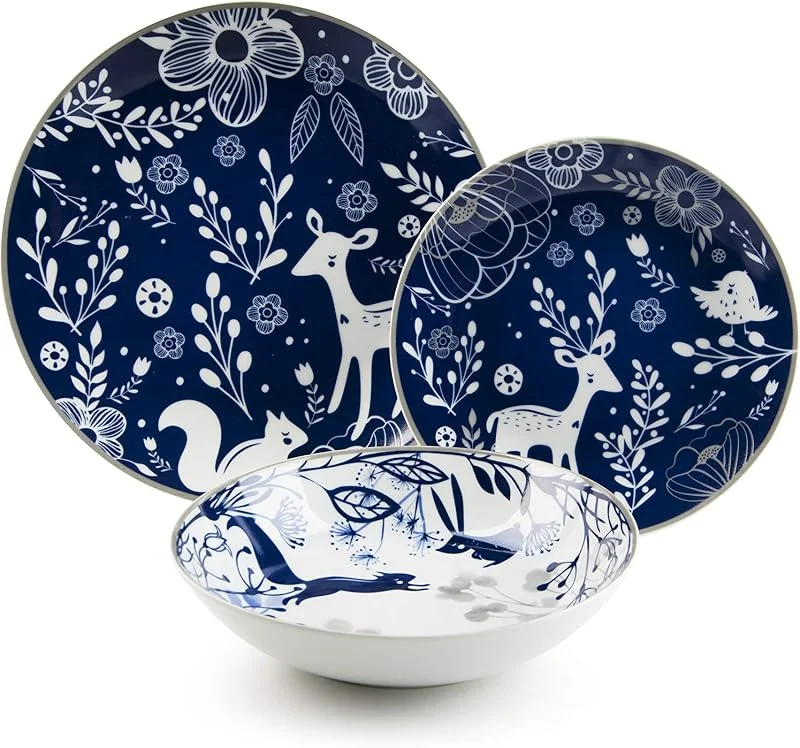 Visita la tienda de Excelsa Excelsa Suomi Vajilla de 18 piezas, porcelana, 6 personas, decoración Suomi — Adviento y mesa