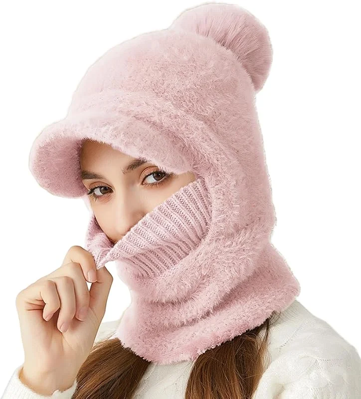Visita la tienda de Rayson Rayson 3 en 1 Conjunto Bufanda y Gorro Invierno Mujer Elástico Cálido Sombreros con Pompón para Deportes Al Aire Libre — Ropa Navidad