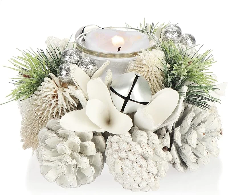 Visita la tienda de com-four COM-FOUR® Portavelas, Portavelas Decorativo para Navidad y otoño — Decoracion Navidad