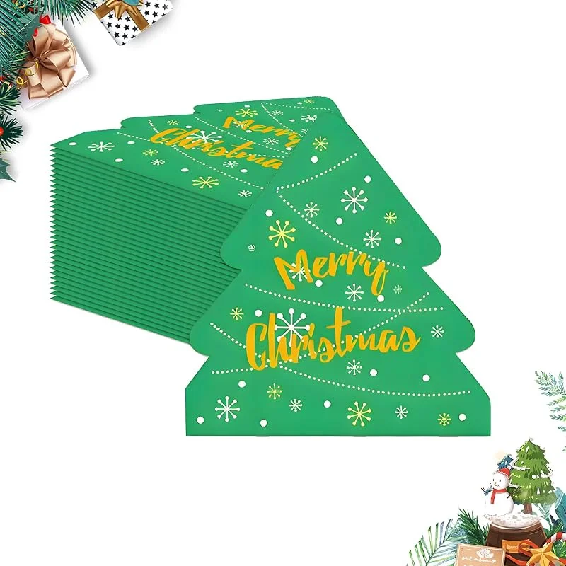 Pwsap 40PCS Servilletas de Navidad, Árbol de Navidad Forma Servilletas de Cóctel Desechables, Merry Christmas Decorativas de Papel para Suministros de Fiesta de Xmas de Té Almuerzo Festivo Cocina Decorar — Adviento y mesa
