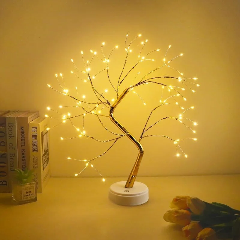 CNMTCCO Árbol Luz, 108 LED, Ajustable, USB, Batería, Luz Blanca Cálida, Interior, Navidad, Salón, Dormitorio — Luces Navidad
