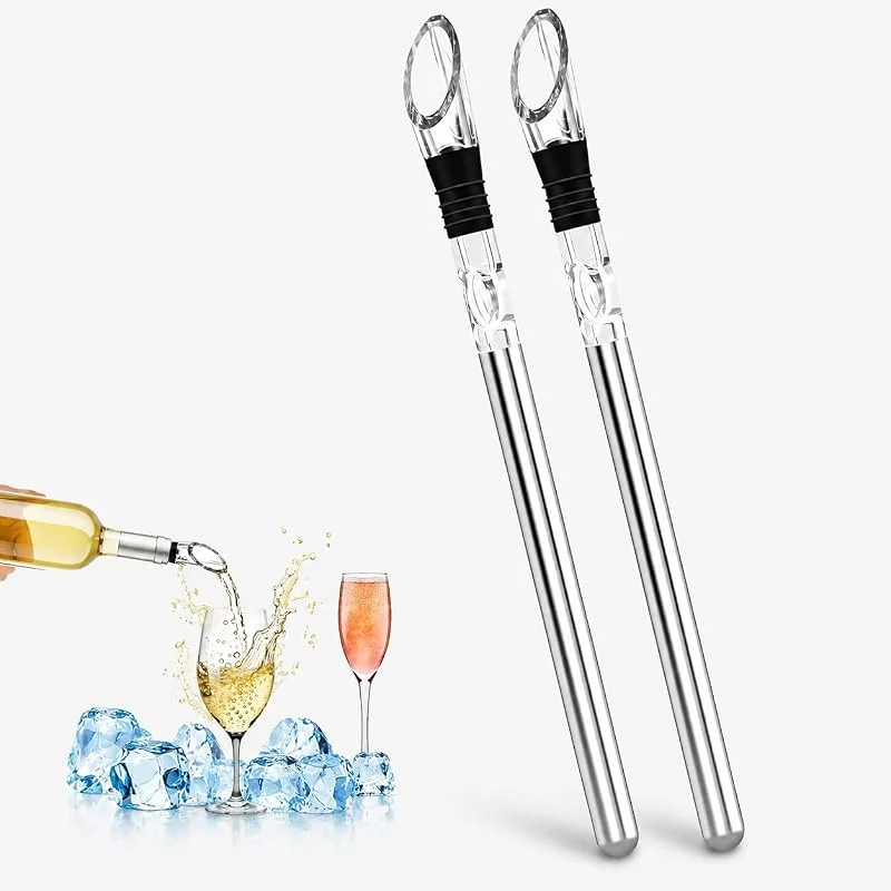 Reaorktic 2 Piezas Enfriador de Botellas de Vino, Wine Chiller Stick — Vino y mesa festiva