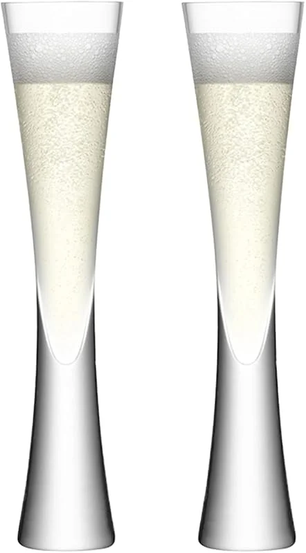 Eidoct 2 copas de champán de cristal, 150 ml, vasos soplados y hechos a mano, vasos de licor transparentes para prosecco, mimosa, cócteles y tostadas de boda — Vino y mesa festiva