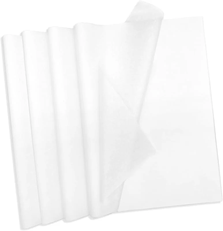QinyOulhause 100 hojas de papel de seda blanco - papel de seda sin ácido para envolver regalos, manualidades, cumpleaños, Bodas, Baby Shower - 70 x 50 cm — Envoltorio regalo