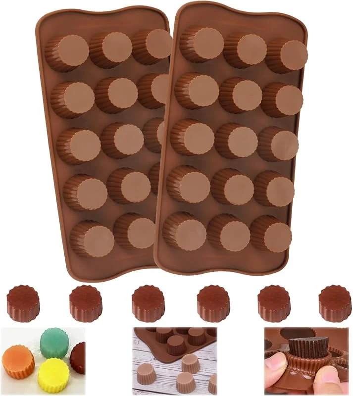 EXIN DEHCEN Molde Chocolate, 2 Piezas Moldes de Chocolate de 15 Cavidades — Hogar y cocina