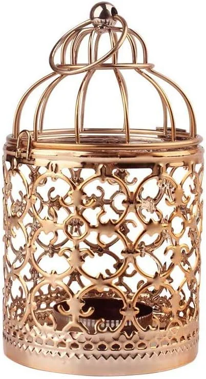 Visita la tienda de Shiwaki Linterna Colgante de Jaula para pájaros de Metal Dorado Rosa, centros de Mesa Decorativos Vintage de Bodas y Fiestas, candelabros para Festivales, decoración del hogar — Decoracion Navidad