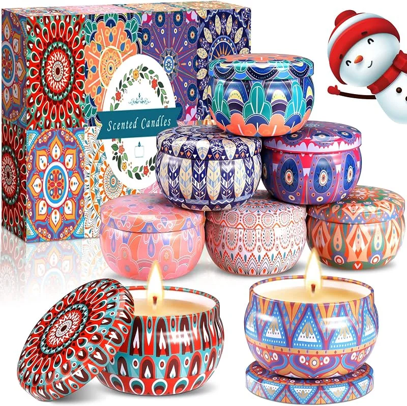 MULEVIP Juegos de Velas Aromática Perfumadas Regalo 8 PCS 2.5 Oz, de Cera de Soja Natural para Mujeres, para Yoga, Baño, Dormitorio, Aniversario Día, Madre, Día de San Valentín — Cena a la luz de velas