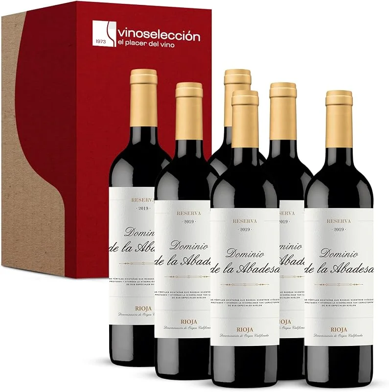 Visita la tienda de VINOSELECCION Dominio de la Abadesa Reserva 2019 Tinto D.O.Ca. Rioja 6 Botellas x 75 cl — Vino y mesa festiva