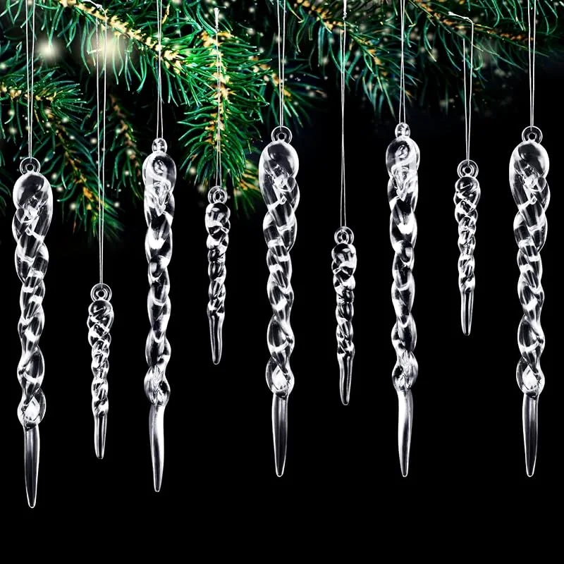 Visita la tienda de Kiiwah 32 Piezas Decoración de Árboles de Navidad Carámbanos, Adornos de Carámbanos Colgantes de Acrílico, Navidad Carámbano Adornos con Cuerda para Ventana Árbol Navidad Decoraciones — Decoracion Navidad