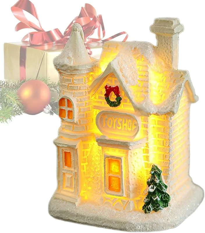 Jubepk Pueblo Navideño Edificio Coleccionable Exhibición Decoración Hogar — Decoracion Navidad