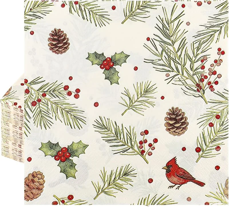 Visita la tienda de Kssvzz 100 Servilletas Decoupage, 33cm Servilletas Papel Navidad Decoradas, Descartaveis de Festa, Guardanapos de Papel — Adviento y mesa