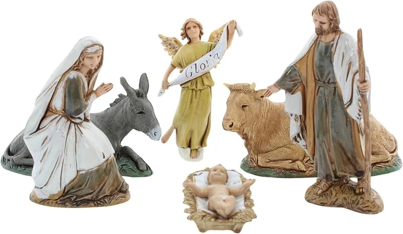 Visita la tienda de Moranduzzo Moranduzzo Natividad 6 Figuras para Belén de 10 cm – Standard 10 – Escala 1:20 – Figuras irrompibles, pintadas a Mano, Escultor M. Landi, Made in Italy — Decoracion Navidad
