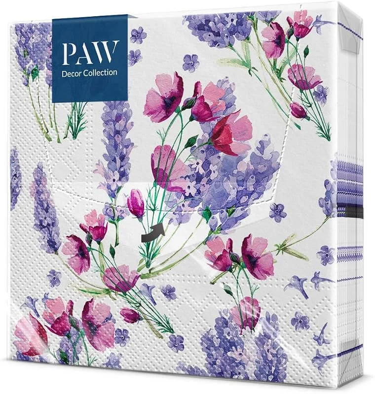 Visita la tienda de PAW Decor Collection PAW Servilletas 33 x 33 cm, 20 uds - Lavanda Fragante — Adviento y mesa