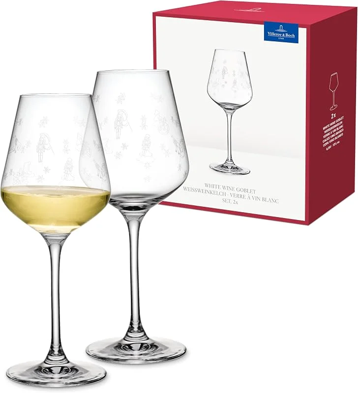 Villeroy & Boch, Toy's Delight Copa Vino Blanco Claro, Apto Para Lavavajillas, Copa Vino Cristal, Copa Vino Blanco, Navidad, Vidrio De Cristal — Vino y mesa festiva