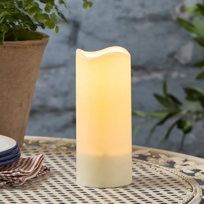 Visita la tienda de Lights4fun Lights4fun Vela Solar LED Sin Llama Resistentes al Agua Impermeable Decoración para Exteriores de 18 cm — Cena a la luz de velas