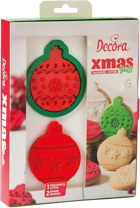 DECORA 0255039 SET DE 3 CORTAPASTAS Y MARCADORES DE PLÁSTICO PARA BOLAS DE NAVIDAD — Hogar y cocina