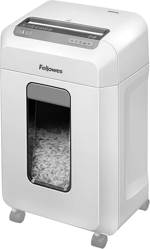 Visita la tienda de Fellowes Fellowes Powershred 12MS - Destructora trituradora de Papel, destruye hasta 12 Hojas, minicorte, Nivel de Seguridad DIN P-4, para pequeñas Empresas y oficinas domésticas, 1-3 usuarios, Color Blanco — Envoltorio regalo